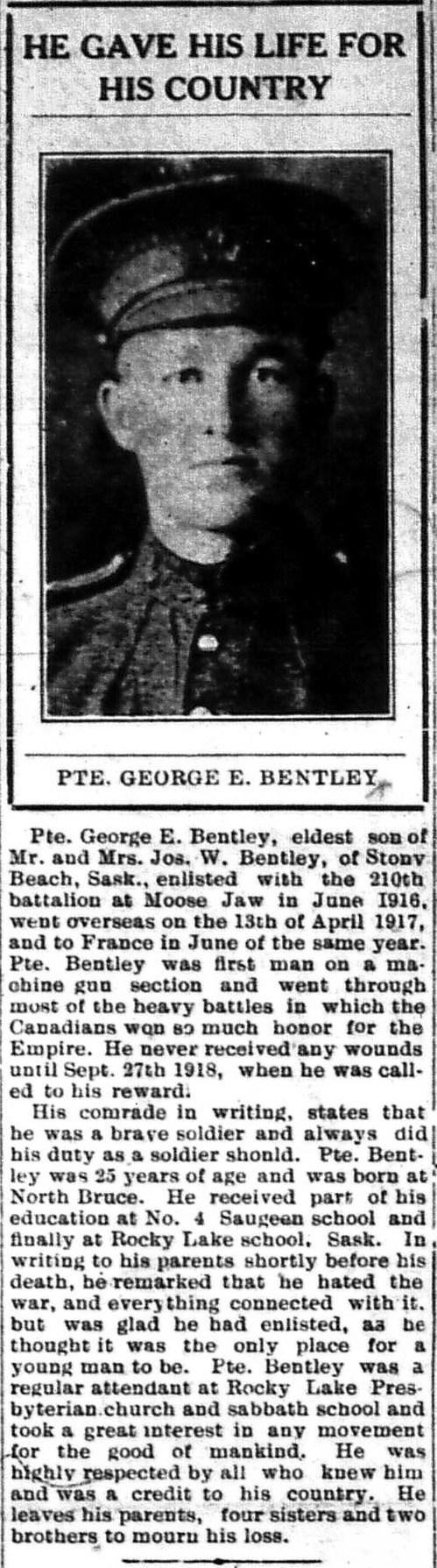 Port Elgin Times – December 4, 1918